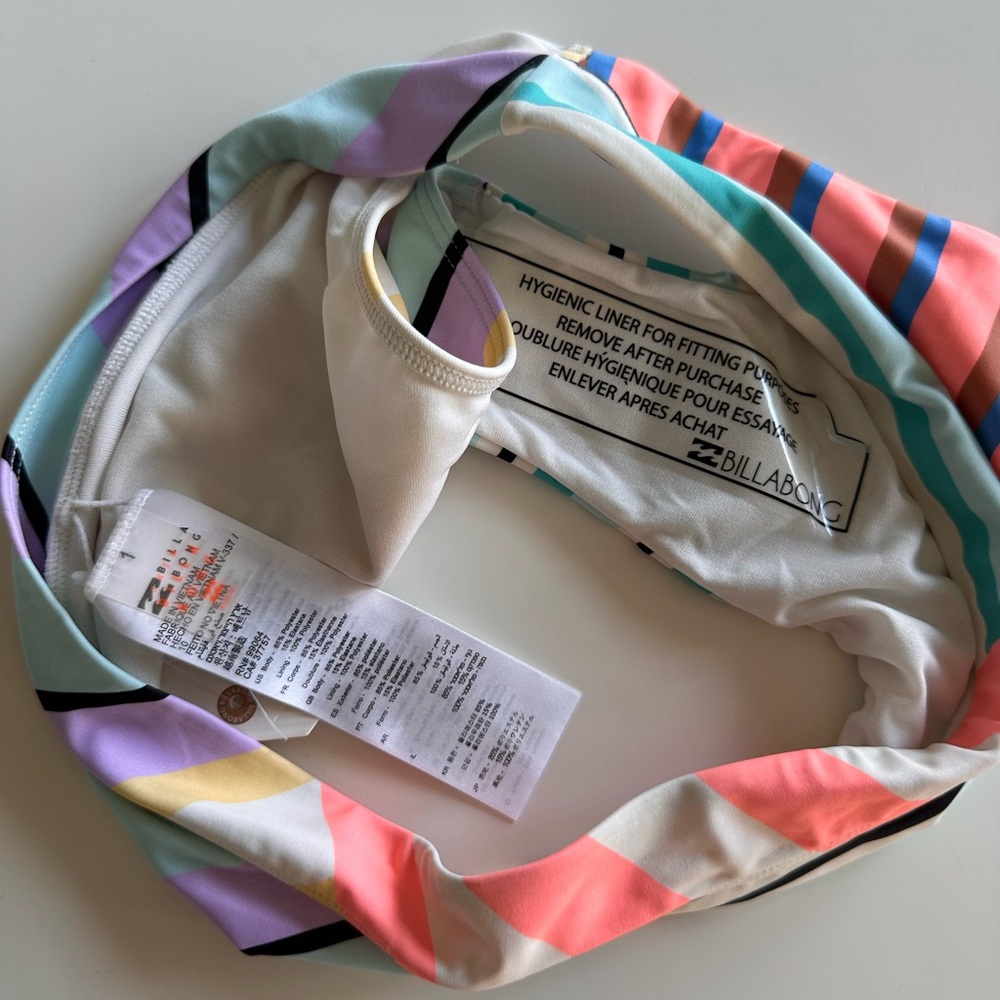 BILLABONG, NWT, Maui Rider Striped Multicolor Bikini Bottom - Picture 5 of 5